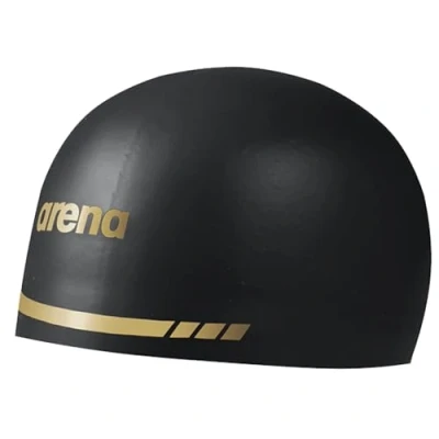 Imagen de Arena 3D Soft USA Gorro de natación Unisex Silicona para Adultos, Duradero, sin Arrugas, Entrenamiento Piscina y Accesorio Carreras, Negro/Dorado, Extra Grande