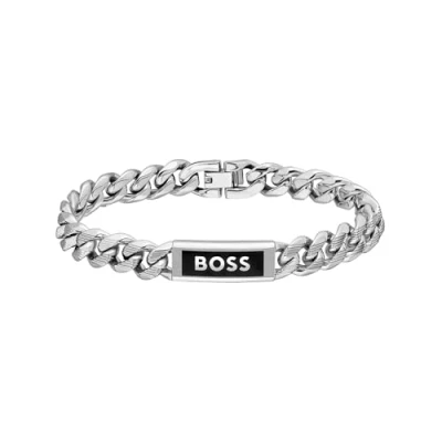 Imagen de BOSS Kassy Emblem Pulsera silvercoloured, Hombre, Talla: 19, Silver coloured