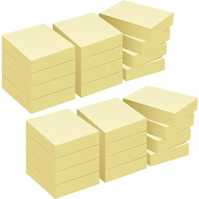 Imagen de ZCZN Notas Adhesivas Pack de 24 Bloc notas, 38 x 51 mm, 100 Hojas por Bloc,Total 2400PCS,Amarillo