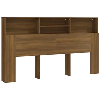 Imagen de vidaXL Mueble Cabecero Armario de Cama con Almacenaje Pared Dormitorio Estantería Habitación Libros Decoraciones Color Marrón Roble 180x19x103,5 cm