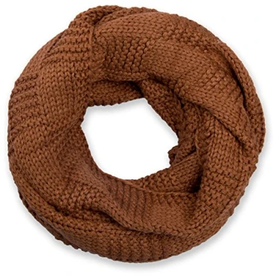 Imagen de styleBREAKER fular de tubo punto inglés, invierno monocolor, chal punto, unisex 01018151, color:Coñac