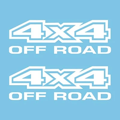 Imagen de Autodomy Pegatinas 4x4 Off Road Pack 2 Uds Coche para Exterior 20 x 6,5 cm Todoterreno Color Blanco