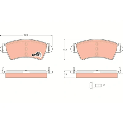 Imagen de TRW COTEC GDB1501 Juego de pastillas freno no preparado para indicador desgaste con accesorios PEUGEOT: 206 Hatchback