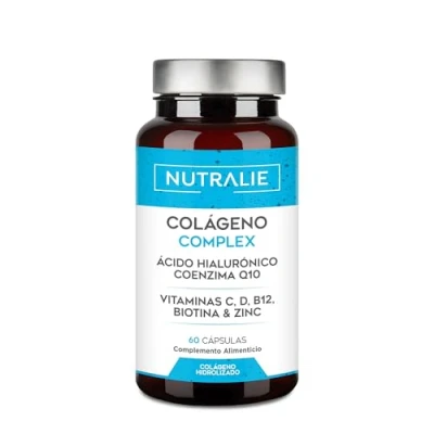 Imagen de Colágeno + Ácido Hialurónico Coenzima Q10 Vitaminas A, C, D y B12 Zinc Para Articulaciones Piel Hidrolizado en 60 cápsulas Nutralie
