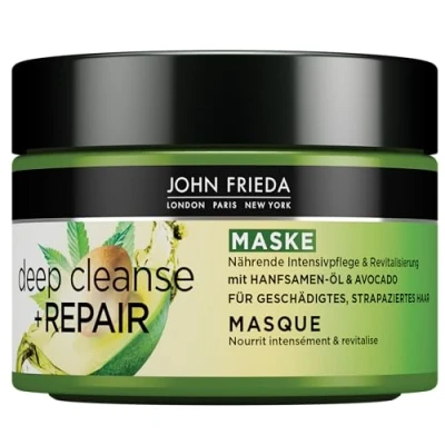 Imagen de John Frieda Deep Cleanse &amp; Repair Mascarilla/Tratamiento Contenido: 250 ml Con aceite de semillas cáñamo + aguacate nutritivo Mascarilla calmante para cabello dañado