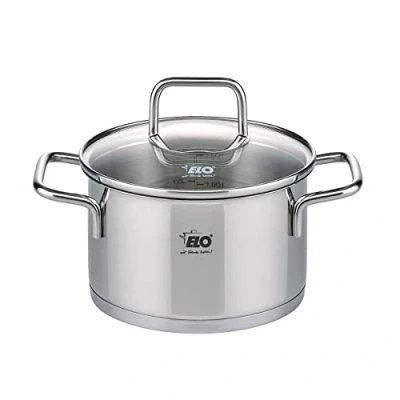 Imagen de Elo 7242026 olla de acero inoxidable 20 cm diámetro, cocina y tapa cristal, apta para todo tipo fuegos, inoxidable,