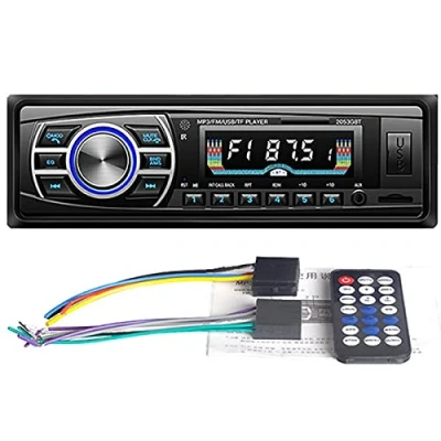 Imagen de Autoradio 12V / 24V Radio de camión Bluetooth 1 DIN Reproductor estéreo Coche AUX Interfaz ISO MP3 FM/USB/Radio con Control Remoto