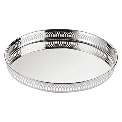 Imagen de EDZARD Bandeja Delphi (ø 30 cm) Redonda, Plateada, protegida contra el deslustre de Servicio, Plata, galería