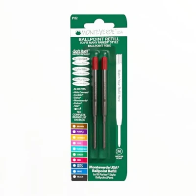 Imagen de Recambio Soft Monteverde para bolígrafo (Parker) Medium Red 2 Pc