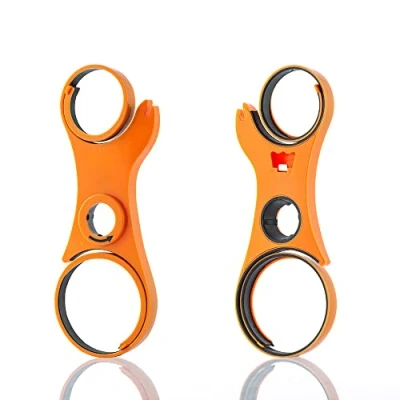 Imagen de InnovaGoods® Abrelatas, abre botes, abrelatas manual profesional, Uso cómodo y sencillo para abrir cualquier bote o tarro fácilmente, Diseño multifunción. Naranja
