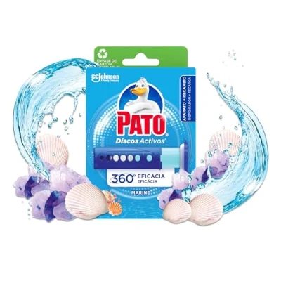 Imagen de Pato Discos Activos Marine Aplicador WC con Recambio (6 Discos) Limpia y Perfuma el Inodoro