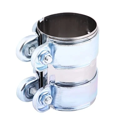 Imagen de Abrazadera de banda escape silenciadora para tubo turbo Acero inoxidable Silenciador Catback Conector manguera W/pernos Reparación escape(2.5 inches)