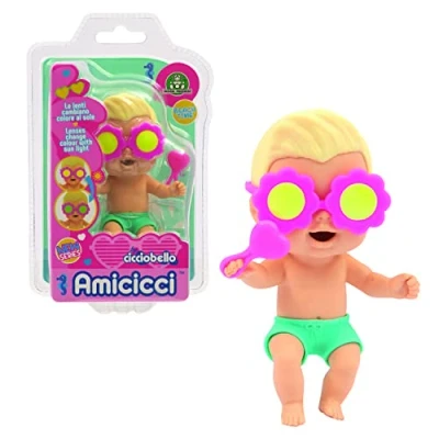 Imagen de Cicciobello Amicicci, Bebé con Expresiones Divertidas, Serie Playa, Gafas cambian de Color y Accesorios, Modelo Niño Rubio Copa Surf, Juguete para Niños a Partir 3 Años, GIOCHI PREZIOSI, CC0404