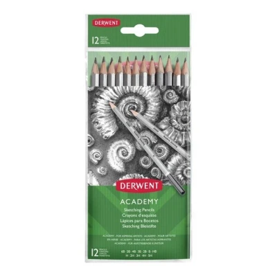 Imagen de DERWENT 2300412 Pack 12 lápices grafito graduación 5H 6B