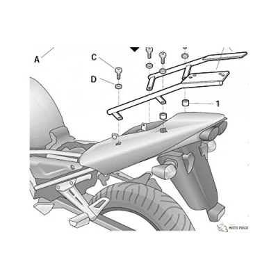 Imagen de Shad Y0FZ11ST Soporte de Baúl para Yamaha Fazer 1000, Negro