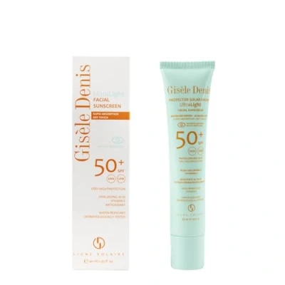 Imagen de GISÈLE DENIS Protector Solar Facial Ultralight 40 ml, Protección FPS50+, Crema Solar, Cuidado de la Piel, Absorción Inmediata y Acabado Mate, Hidrata Resistente al Agua, para Uso Diario