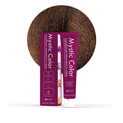 Imagen de Mystic Color, Tinte para el Cabello, Fórmula Enriquecida con Aceite de Argán y Caléndula, Coloración Permanente en Crema Larga Duración, Rubio Cacao 7.7, 100 ml