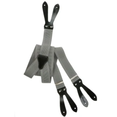 Imagen de Olata Tirantes Unisex En Forma De Y con Botones 3.5 cm. Gris Claro