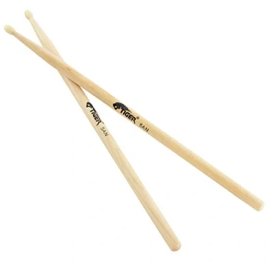 Imagen de Tiger Par de Baquetas 5A Arce Madera con Puntas Nylon, Natural