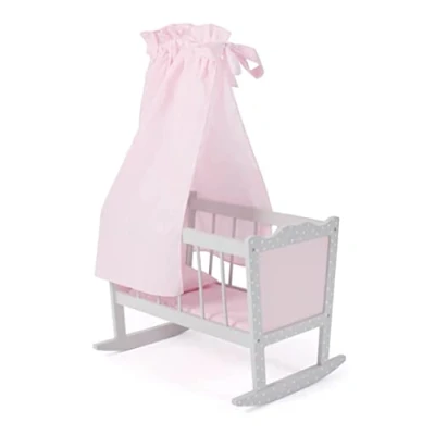 Imagen de Bayer Chic 2000 504 91 Cuna para muñecas, Color Gris con Topos
