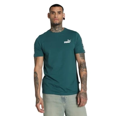 Imagen de Puma TAPE TEE Camiseta estampada, Hombre, Talla: Small, Cold green