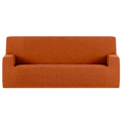 Imagen de GFD Funda de Sofá Lisa Ajustable 4 Plaza 220 260cm, Protectora Cubre Elástica Antimanchas Lavable, Fundas Perros Gatos Mascotas (Naranja, plazas)