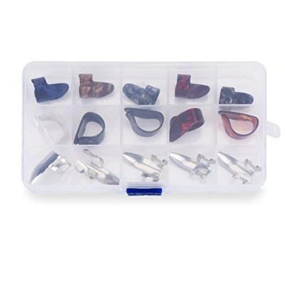 Imagen de 15Pcs guitar Finger Pick DIY Thumb Picks Protector Accesorio con caja de almacenamiento para guitarra