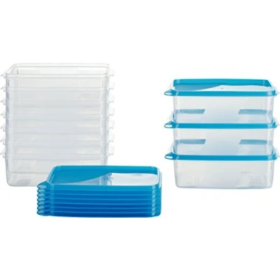 Imagen de MiraHome Recipiente para almacenar y congelar alimentos frescos 1l rectangular 18x12x6,5cm set de 10 Calidad austriaca