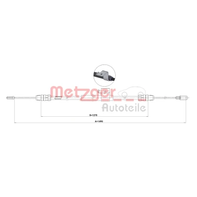Imagen de METZGER 1.FO001 Cable de Freno Mano Atrás derecha 1490/1270