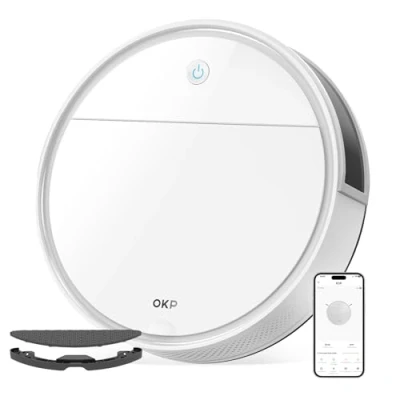 Imagen de OKP K5 Pro Robot Aspirador, 5000Pa de súper succión, evitación precisa obstáculos, Aspirador y fregasuelos, Pelo no enredado, Carga automática, WiFi/App/Alexa, Ideal para Limpiar