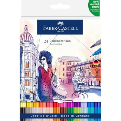 Imagen de Faber Castell 164624 Goldfaber Aqua Dual Markers. Pack 24 surtidos