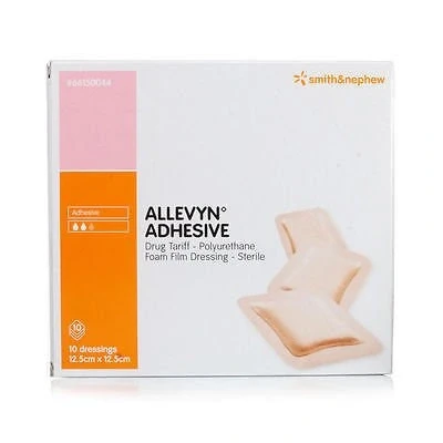 Imagen de Allevyn Apósito adhesivo clásico para el cuidado de heridas, 12,5 cm x 10 úlceras diabéticas postoperatorias