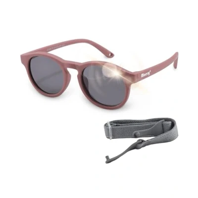 Imagen de Maesy Gafas de sol Bowi Baby 1 3 años Flexibles Correa elástica ajustable Protección polarizada UV400 Niños y niñas pequeños Redondas (Púrpura)