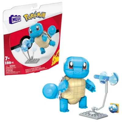 Imagen de Mega Construx Pokémon Construye y Muestra Squirtle Figura de 180 Bloques construcción Juguete para niños niñas +6 años (Mattel GYH00)