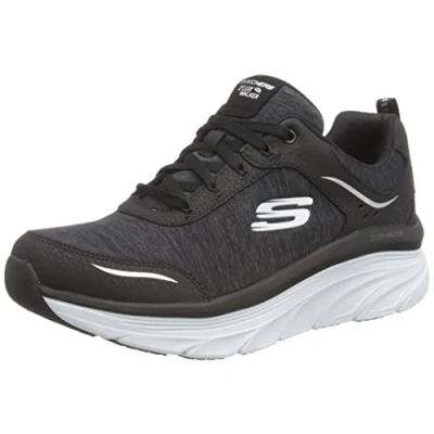 Imagen de Skechers D&#039;lux Walker, Zapatillas Mujer, Black Leather Mesh White Trim 336, 36 EU
