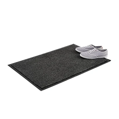 Imagen de Relaxdays Felpudo para Entrada Antideslizante Clásico, Polipropileno PVC, Gris, 60 x 90 cm
