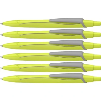 Imagen de Schneider Reco Neon Edition 131925 Bolígrafo (plástico reciclado, 6 unidades), color azul y amarillo