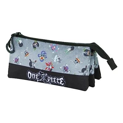 Imagen de One Piece Skull Symbols Portatodo Triple FAN 2.0, Gris, 23 x 11 cm
