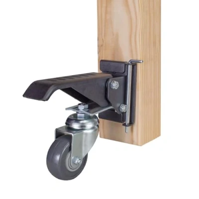 Imagen de POWERTEC 17002 Ruedas para banco de trabajo con placas liberación rápida, 4 juegos, color negro