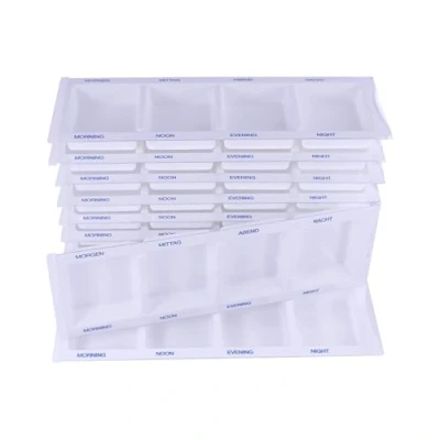 Imagen de Medi Inn dispensador de medicamentos con 4 compartimentos, color blanco, XL, 10 unidades, pastillero un día, diario