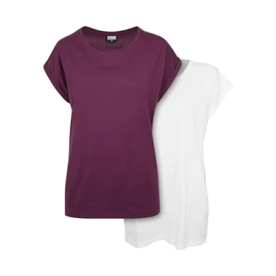 Imagen de Urban Classics Extended Shoulder 2PACK Camiseta básica, Mujer, Talla: Small, White cherry