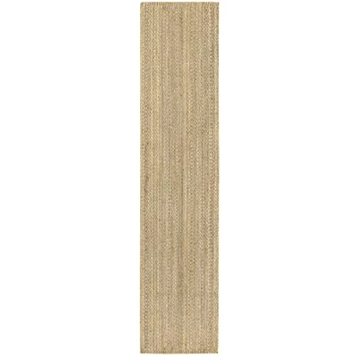 Imagen de HAMID Alfombra de Yute Granada 100% Fibra Natural, Suave, Tejida a Mano, Salón, Comedor, Dormitorio, Pasillos, Entrada, Color Natural (400x80cm)