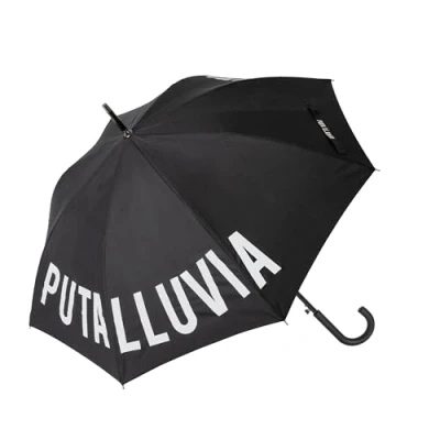 Imagen de Fisura Paraguas grande. juvenil. automático con botón. resistente estampado. 106 centímetros de diámetro. (P*ta lluvia, negro)