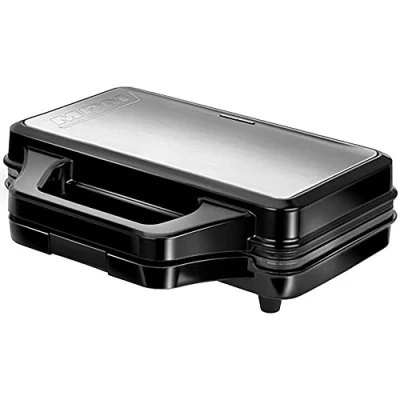 Imagen de MPM MOP 45M Sandwichera Eléctrica para 4 Sandwiches Triangulares, Placas Antiadherentes, Temperatura Automática, Compacta, Acabado Acero Inoxidable, 900W