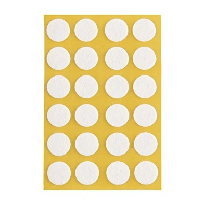 Imagen de PEHA Fieltro/Protección antiarañazos para jarrones y objetos de decoración autoadhesiva, Soft 1,0 mm grosor, color blanco, diámetro 11 20