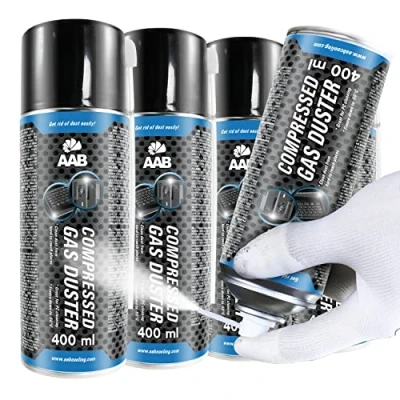 Imagen de AAB Cooling Compressed Gas Duster 400ml Conjunto de 4 Spray Hielo para Congelación Tuberías, Congelar, Spray, Congelación, Enfriamiento