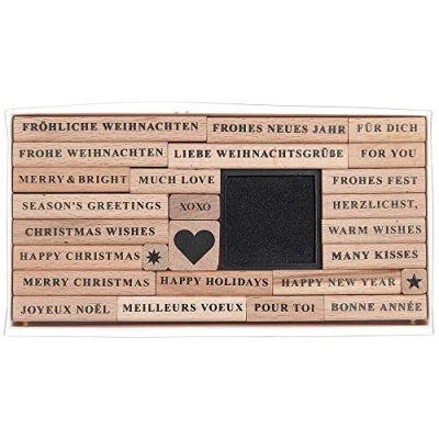 Imagen de Stempelset Merry Christmas, Serif FSC 100%, 26 Stempel