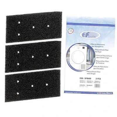 Imagen de Juego de 3 filtros euros para secadora Bauknecht Privileg Whirlpool HX 481010716911 Secador bomba calor, fino grueso, 230 x 115 14 mm, filtro esponja, alfombrilla condensado
