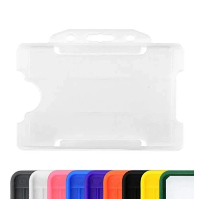 Imagen de CKB Ltd ® 100 x 1 face rigide transparente coulissante pour carte d&#039;identification, porte badges d&#039;identification horizontaux en plastique Passe d&#039;une contenance de Paysage 86 54 mm cr80 crédit