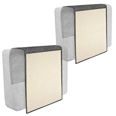Imagen de Navaris Set de 2X rascadores para Gatos Protector sofá contra arañazos Gato y Perro Rascador afilador uñas sisal en Gris Claro